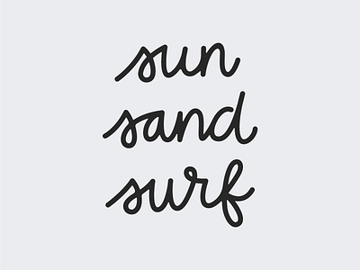 🏖 hand drawn lettering sand sun surf typography