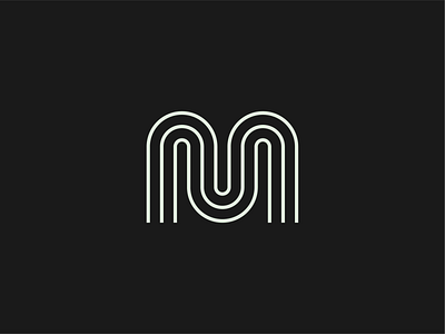 M auto branding classic cars design line work logo racing repetition simple track