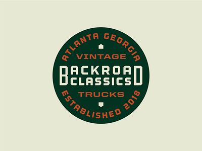 Backroad Classics badge 4x4 auto badge branding classic car classics dealership off road trucks