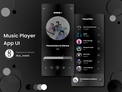 Music Player App UI app dark design logo mobile music ui ux