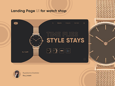 Landing Page for Watch Site UI aesthetic branding design ecommerce illustration landing logo minimal page shop ui ux watch watchshop