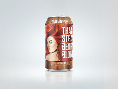 Strawberry Blonde III ale beer beverage blonde brewery can illustration packaging portrait product redhead