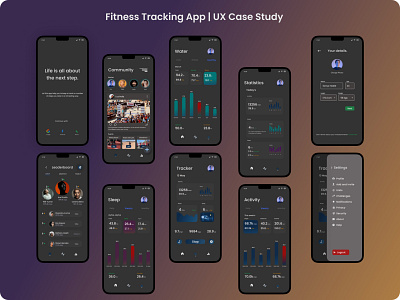 UX Case Study fitness tracker gradient project ux case study