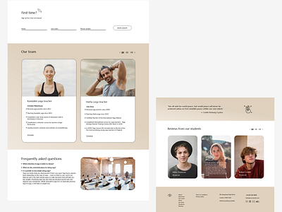 Yoga Studio Landing Page beige design flat ui web website yoga yoga studio