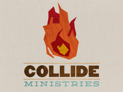 Collide Ministries Logo WIP church collide deming fire flame logo ministries typography wood