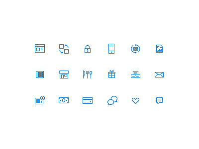 Icon Set branding icon iconography mobile payments retail shopping ui web design