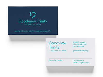 Goodview Business Cards branding business cards church fish logo triangle trinity