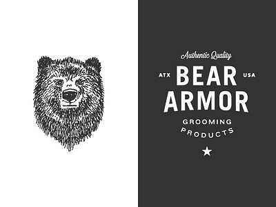 Bear Armor bear branding drawing grizzly hand drawn illustration logo typography