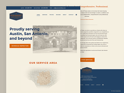 Paramount Updates austin branding home inspection logo texas ui web design website