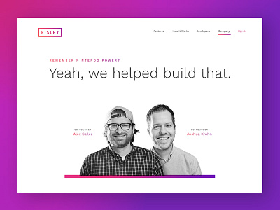About Eisley about branding focus lab gradient minimal ui web design website