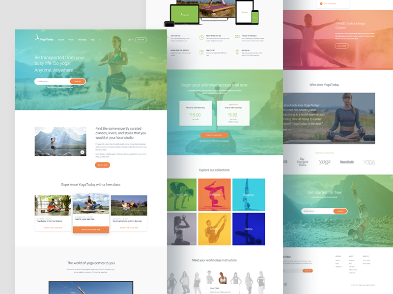 YogaToday Homepage by Joshua Krohn on Dribbble