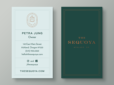 The Sequoya branding business card collateral identity logo redwood restaurant sequoia sequoya