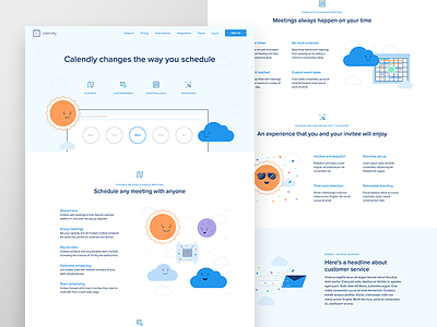 Calendly Features branding calendar content content strategy features focus lab illustration scheduling ui web design website