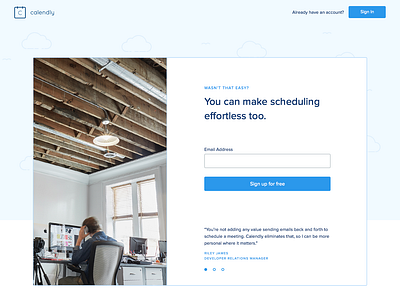 Calendly Sign Up by Joshua Krohn for Focus Lab on Dribbble
