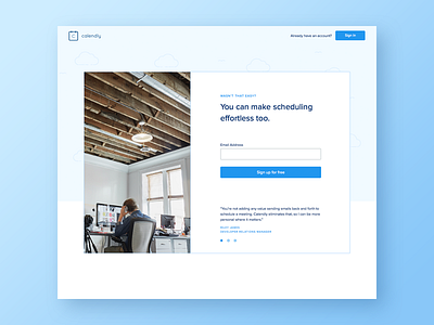 Calendly Sign Up by Joshua Krohn for Focus Lab on Dribbble