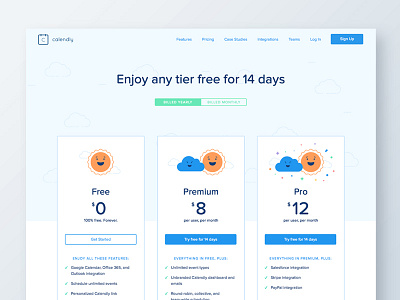 Calendly Pricing focus lab illustration office pricing scheduling web design website