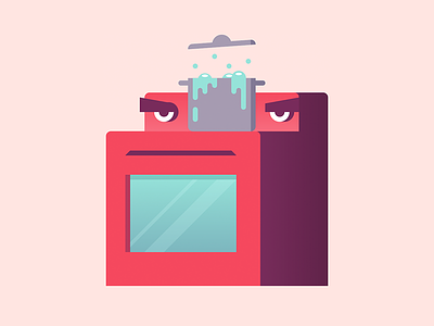Angry Appliance angry appliance boiling illustration mad oven stove