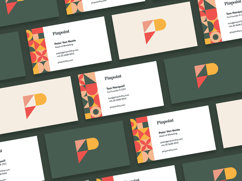 Colorful business card design focussing on patterns. 