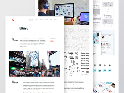 Braze Case Study article blog branding case study focus lab gradient logo script typography ui ux website