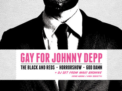 Gay For Johnny Depp Gig Poster concert poster gig gig poster metal poster poster design rock