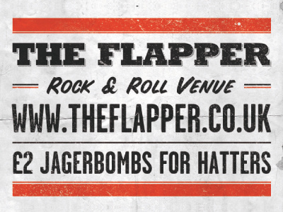 The Flapper - Small advert featured in Hatters Hostel brochure ad advert bar birmingham design music venue pub rock venue