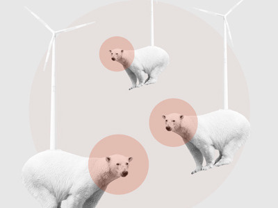 Sustainable Polar Bears photoshop polar bear print wind turbine