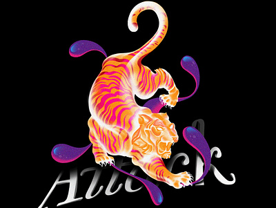 TIGER ATTACK art artist branding design designart icon illustration illustration digital illustrator art photoshop