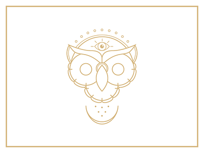 An Owl Head flash illustration lines tattoo thick lines wip