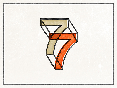 Seven(s) hand lettered mindbender numerals shapes texture typography