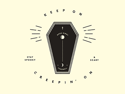 Stay Spooky coffin color halloween illustration monochrome typography