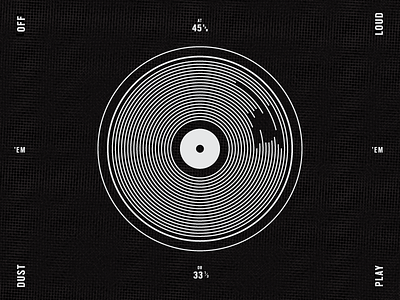 Play 'Em Loud illustration jam music records swiss typography vinyl