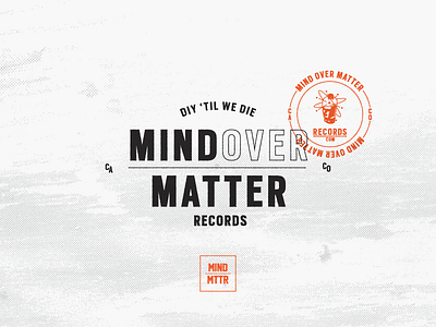 Mind Over Matter badge icon music records stickers texture type typography vinyl