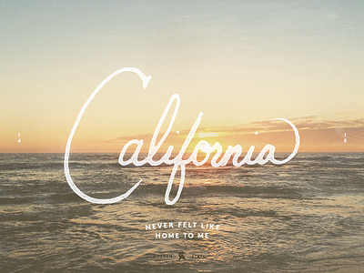 California california color cursive halsey hand lettered script sunset texture typography