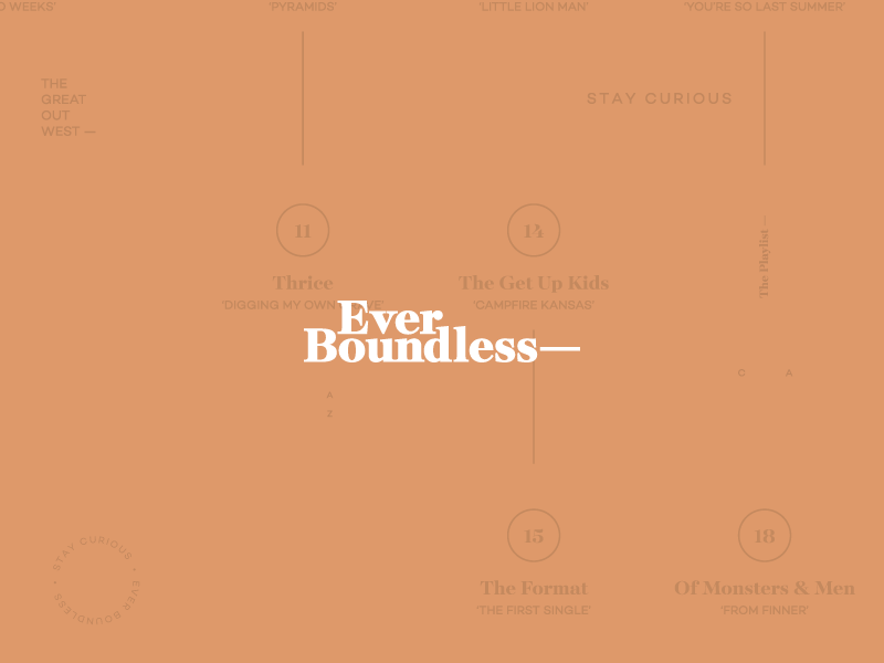 Ever Boundless branding circles earth tones grid infographic print serif tan travel trendy typography