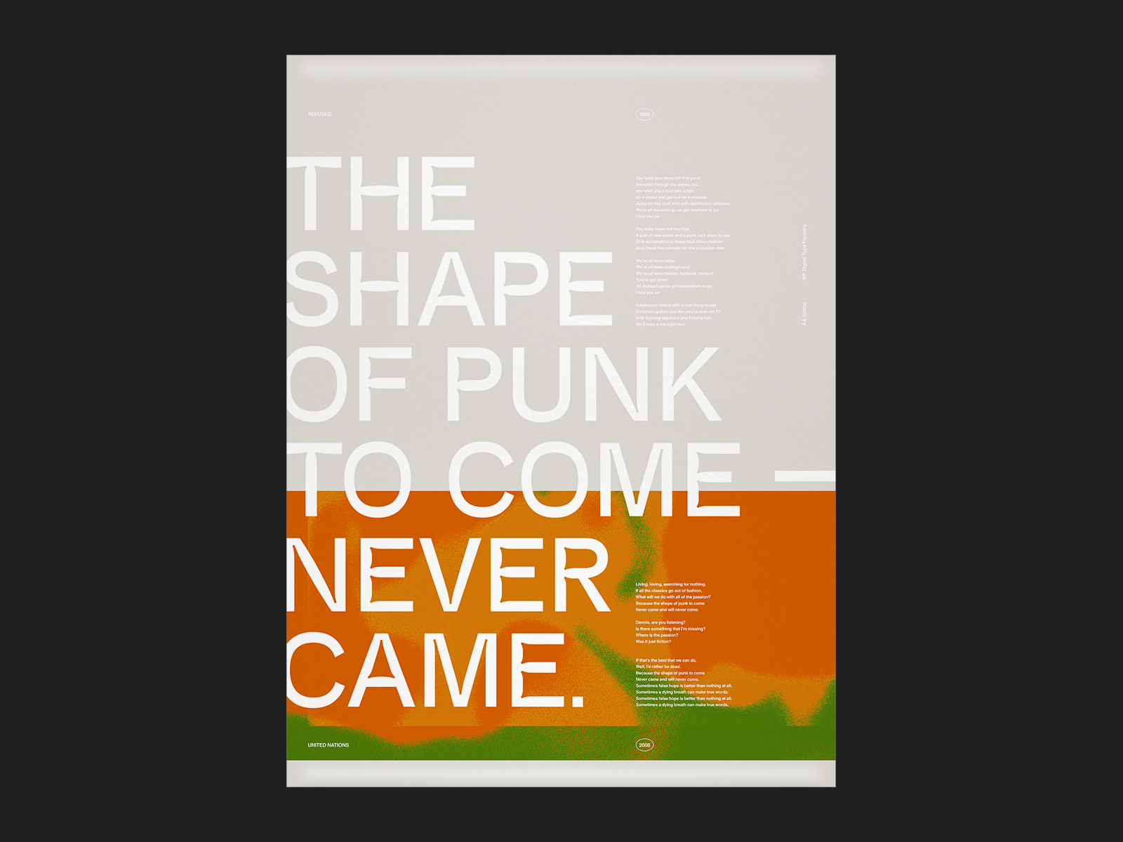 The Shape of Punk That Never Came design eyeball graphic design grid inktraps music poster refused rp digital sans serif swiss texture trend tumblr typography united nations