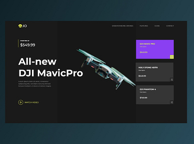 Drone.io - Concept Landing Page design ui web