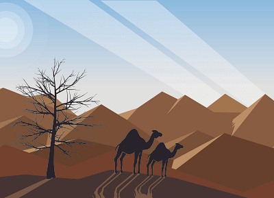 Land of Desert illustration brand identity design icon illustration typography vector