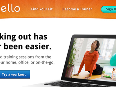Fitness Product Website Design 2 app button fitness homepage orange web website