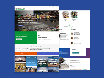 Construction Intern Awards Website Design
