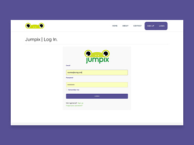 Jumpix Login bootstrap design front end development ruby on rails scss ux web web design website design