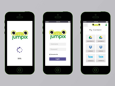 Jumpix Mobile App Concept (2014) design mockups ui ux design