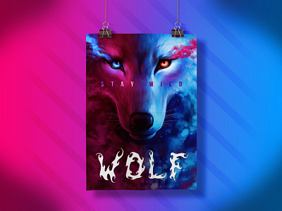 Oil Painting Poster Design amazing eye beast concept dark fantasy dark wolf digital art digital paint extraordinary face paint fantasy fantasy eye head horror eye oil paint paint poster wild wildlife wolf wolf face