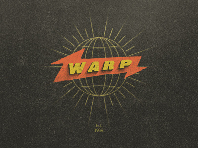 Warp Records identity illustration label logo mark music records retro warp