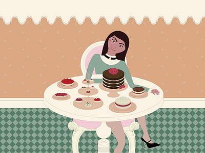 🍰🎂🧁 Goodbye Gluten my Old Friend 🍰🎂🧁 cake classical art design doughnuts fashion fashion illustration fineliner flat illustration vector