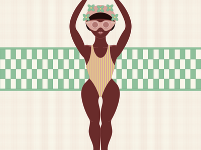 Swimmer design fashion fashion illustration fineliner flat illustration swim swimming vector vintage