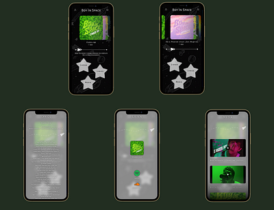 Boy in Space - Mobile App design app boy in space design glassmorphism mobile mobile app mobile app design mobile design music typography ui ux