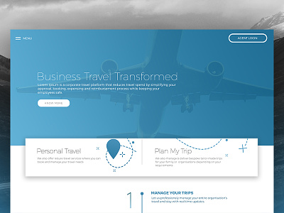 Travel Agency Landing Page corporate travel landing page landing page design personal travel travel web design