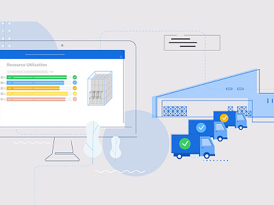 Logistics Minimal Illustrations animation app video branding design inspiration flat design fresh design illustration inspiration monocolour ui design