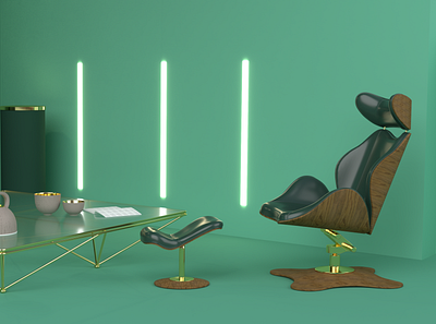 Dimension Everyday #6.1 3d 3d animation 3d art 3d artist 3d illustration animation branding chair design inspiration flat design green room india india artist india freelancer inspiration