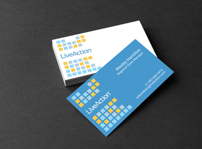 LiveAction Business Card branding design logo